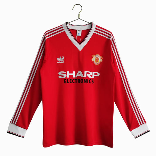 Manchester United 1983 Maillot Rétro Domicile Manches Longues