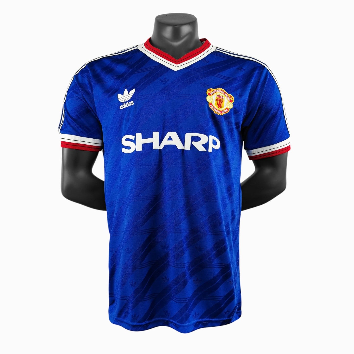 Manchester United 1986 Maillot Rétro Bleu