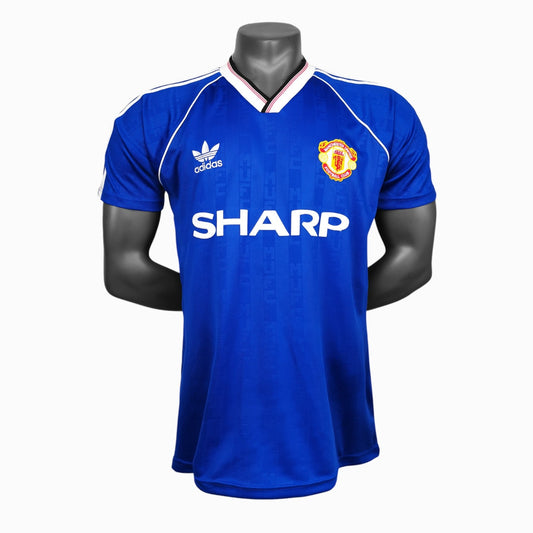 Manchester United 1988 Maillot Rétro Bleu
