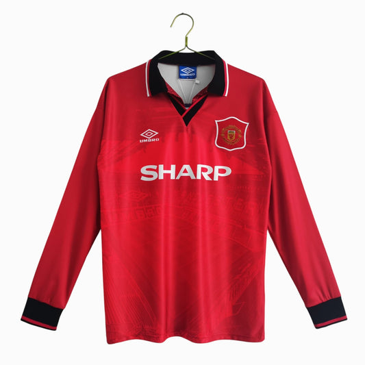 Manchester United 1994-96 Maillot Rétro Domicile Manches Longues