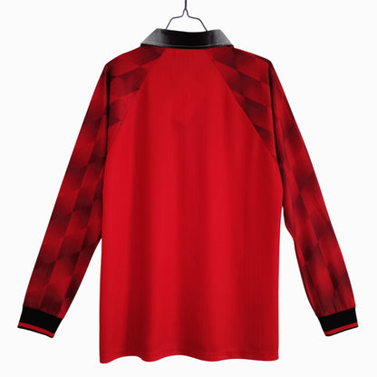 Manchester United 1996-97 Maillot Rétro Domicile Manches Longues