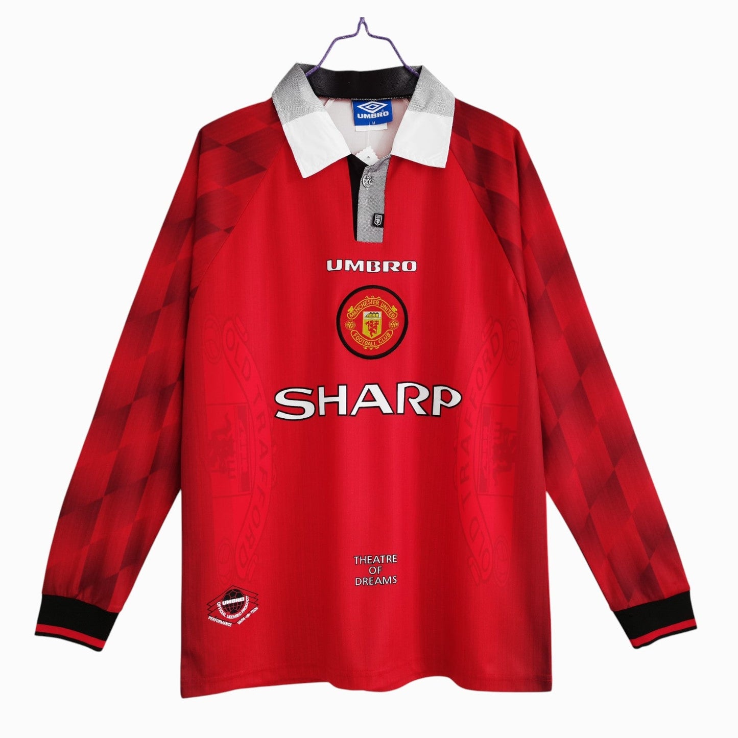 Manchester United 1996-97 Maillot Rétro Domicile Manches Longues