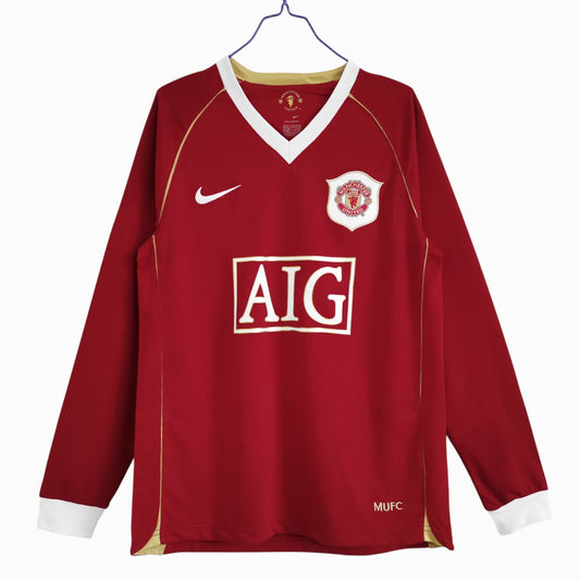Manchester United 2006-07 Maillot Rétro Domicile Manches Longues