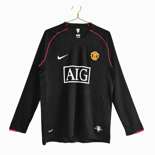 Manchester United 2007-08 Maillot Rétro Extérieur Manches Longues