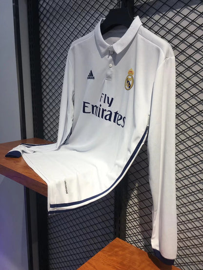 Real Madrid 2016-17 Maillot Rétro Domicile Manches Longues